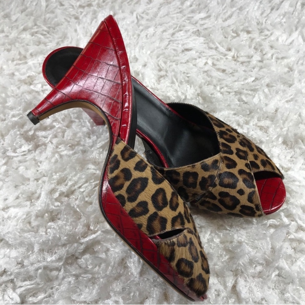Donald J. Pliner Couture Vintage All Leather Leopard pin up heels - Picture 15 of 15